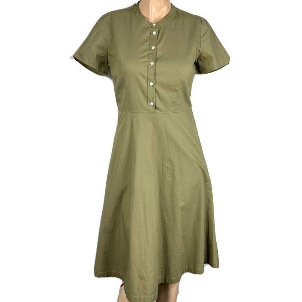 J Crew Poplin Cotton Short Sleeve Button Up Dress 🟢